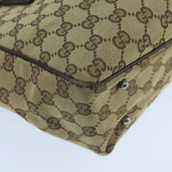 GUCCI GG Canvas Hand Bag Beige Brown Silver 113019 Auth 103326 - Picture 14 of 16